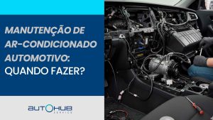 Homem fazendo manutenção de ar-condicionado automotivo.